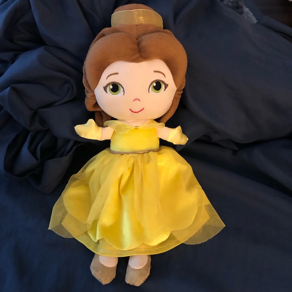 Disney Baby Princess Belle Plush Doll Beauty & the Beast 12” Toy Yellow EUC